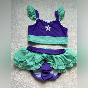 Only Little Once Mermaid Disney Two Piece Girl Swimsuit Size 6/7